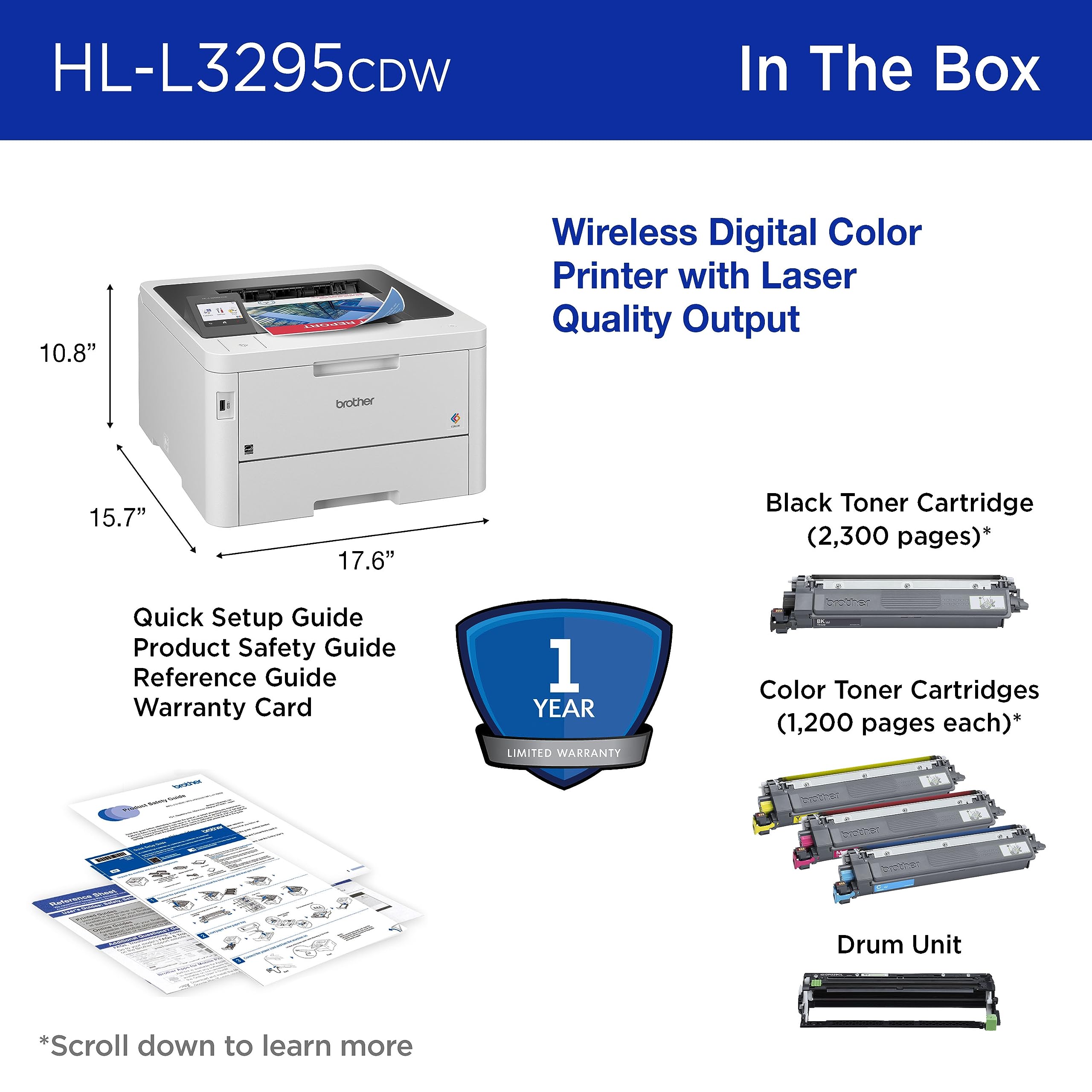 NEW Brother Color LED printer 3295CDW $339.99