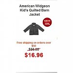 Campmor Black Friday: American Widgeon Kids Quilted Barn Jacket $16.96