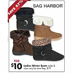 Big Lots Black Friday: Sag Harbor Ladies Winter Boots $10
