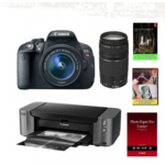 Canon EOS Rebel T5i Digital SLR Camera w/ 18-55mm + 75-300mm Lens + Pro-10 Printer + Lightroom 5 + Photoshop Elements/Premiere Elements 12 $749.99 AR with free shipping