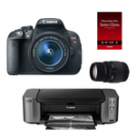Canon EOS Rebel T5i DSLR Camera w/ 18-55mm IS STM Lens + Sigma 70-300mm f/4-5.6 DG Macro, PIXMA Pro-10 Printer, 16GB SD Card $799 AR with free shipping