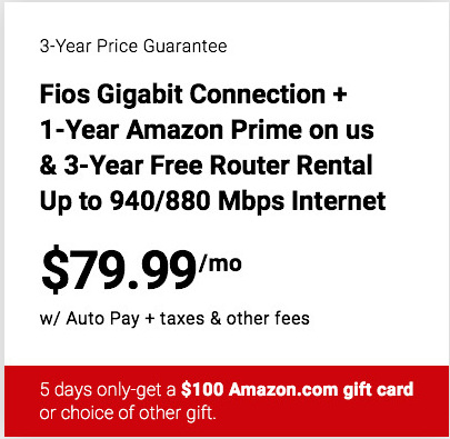 Verizon Fios Black Friday Gigabit Connection 1 Year Prime On Us See Deal