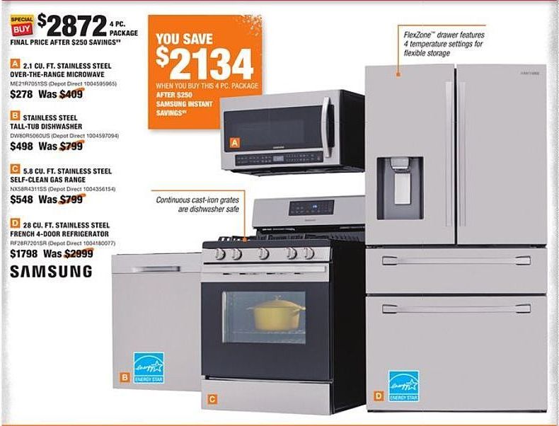 Home Depot Black Friday Samsung 28 Cu Ft Stainless Steel French 4