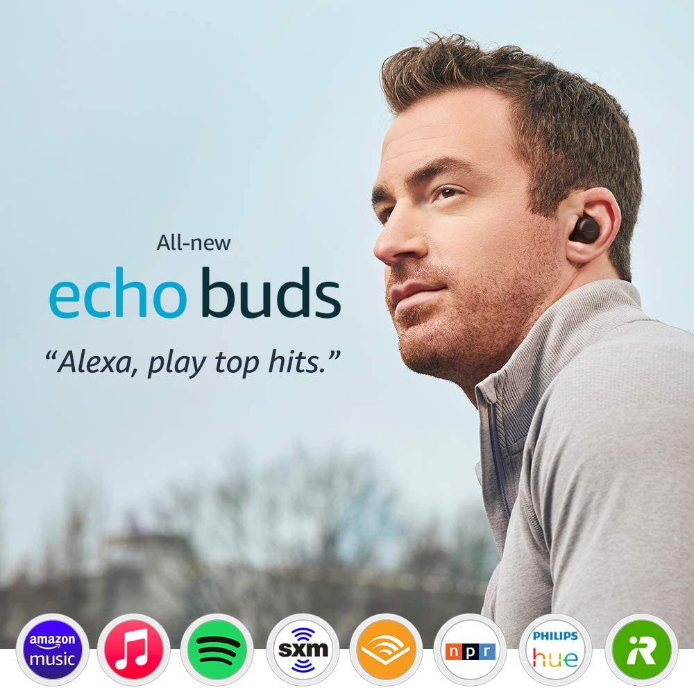 Amazon Official Site: All-new Echo Buds (2nd Gen) | Wireless earbuds with active noise cancellation and Alexa | Charcoal/Glacier White $69.99
