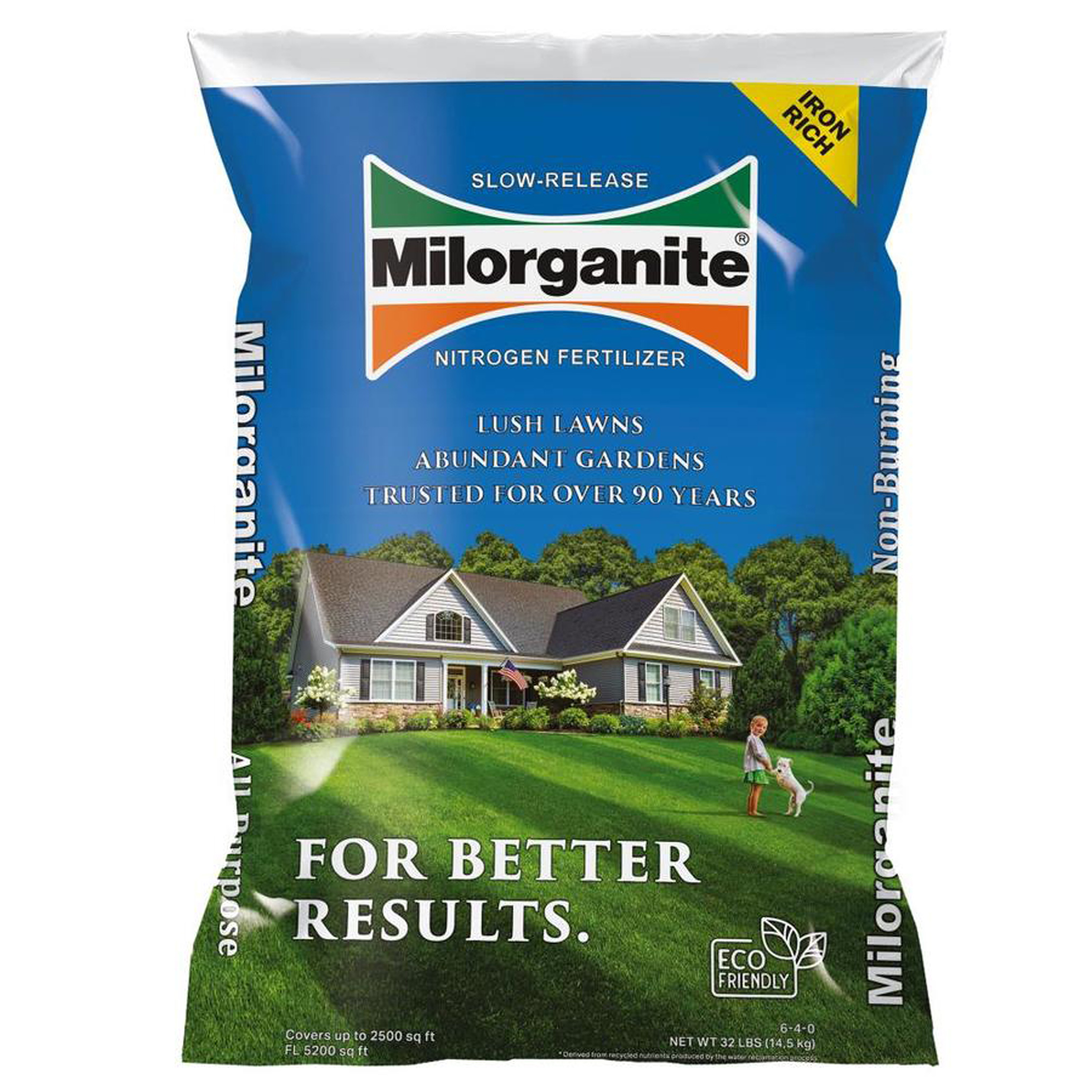 Milorganite Long Lasting All Purpose Lawn Food Fertilizer 6-4-0, 32 lbs - Walmart.com $12.78