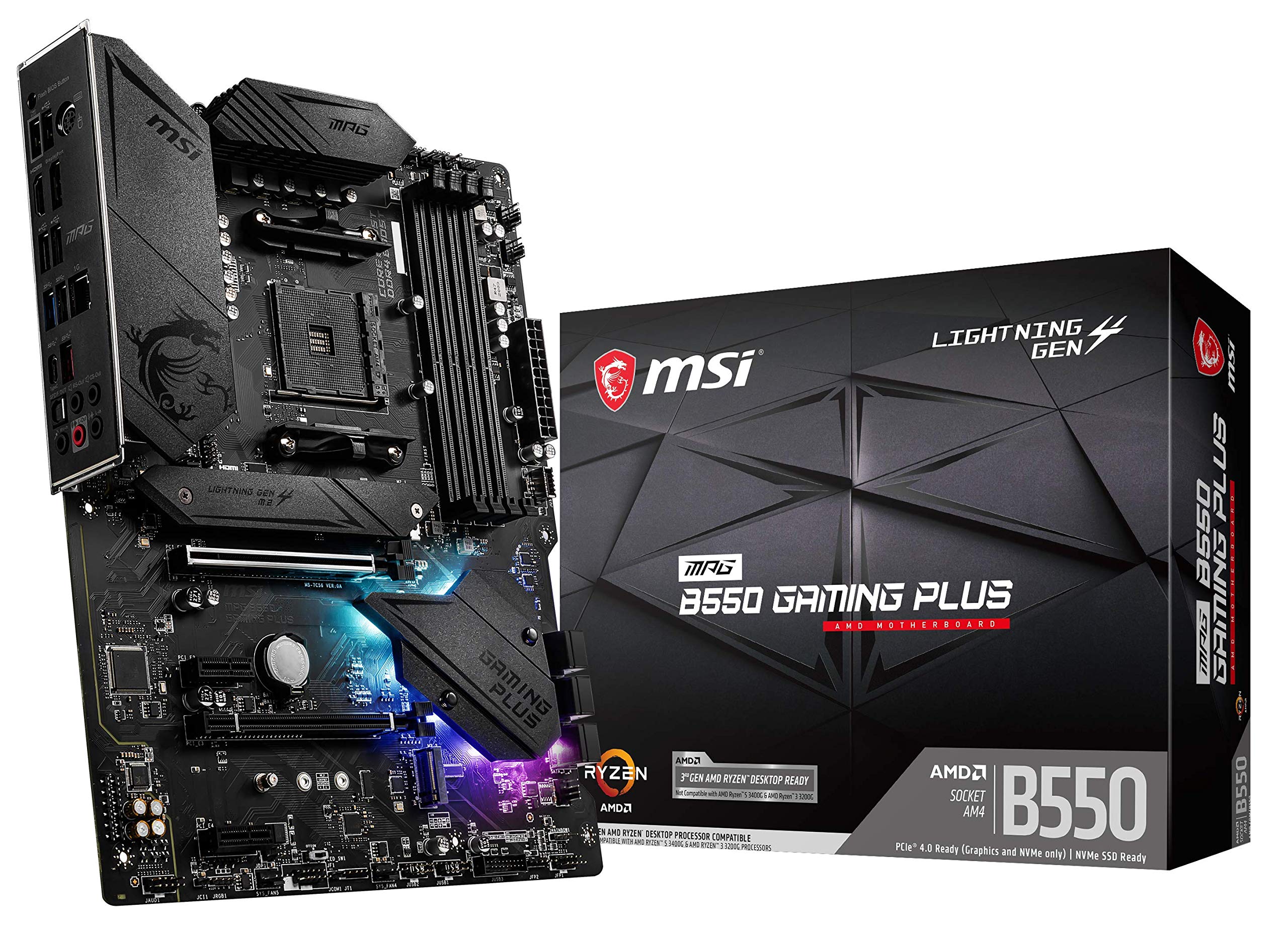 MSI MPG B550 Gaming Plus Gaming Motherboard - $96.99 - Free shipping for  Prime members - $87.30