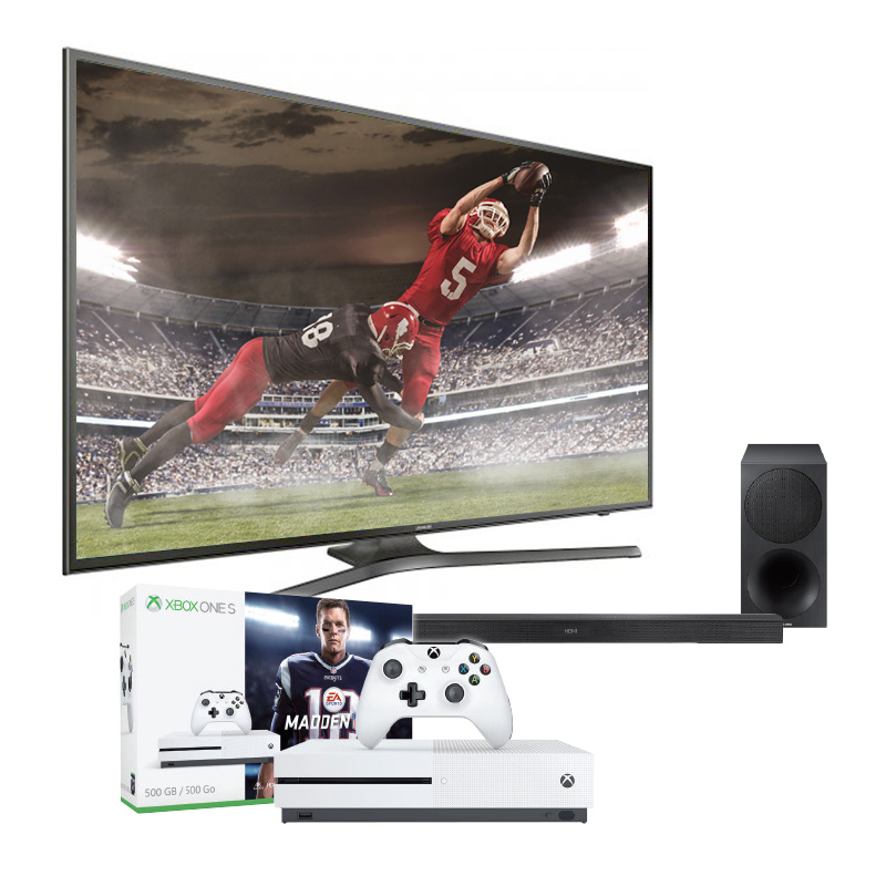 Samsung 75 Un75mu6300 4k Smart Tv Samsung Hwm450 2 1 Ch Soundbar
