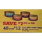 Tractor Supply Co Black Friday: (48) 5.5-oz. Paws &amp; Claws Canned Cat Food for $12.00