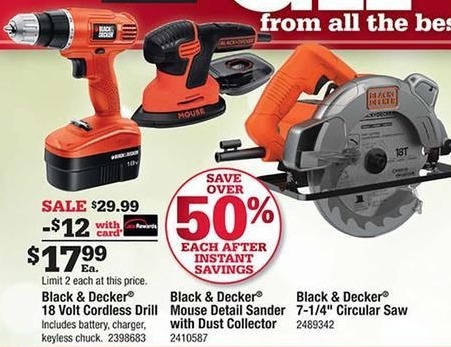 Ace Hardware Black Friday: Black & Decker 7-1/4" Circular Saw, w/Card for $17.99 - Slickdeals.net