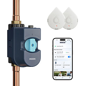 Costco Members: Moen Flo Smart Water Monitor & Shutoff + 2 Leak Detectors: 1" Shutoff $399.99 3/4" $349.99