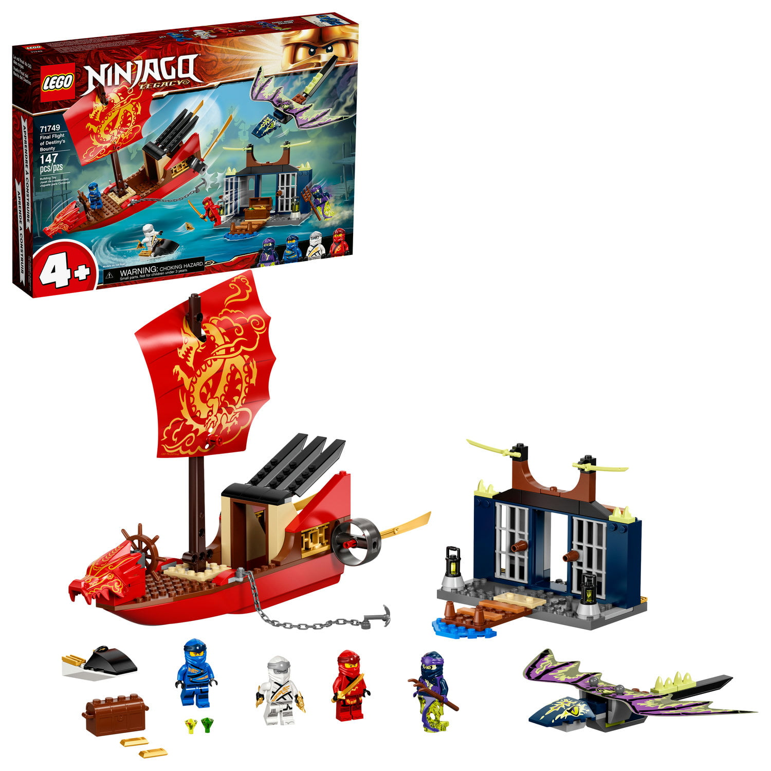 LEGO NINJAGO Legacy Final Flight of Destiny’s Bounty 71749 Building Toy (147 Pieces) - Walmart.com $29.99