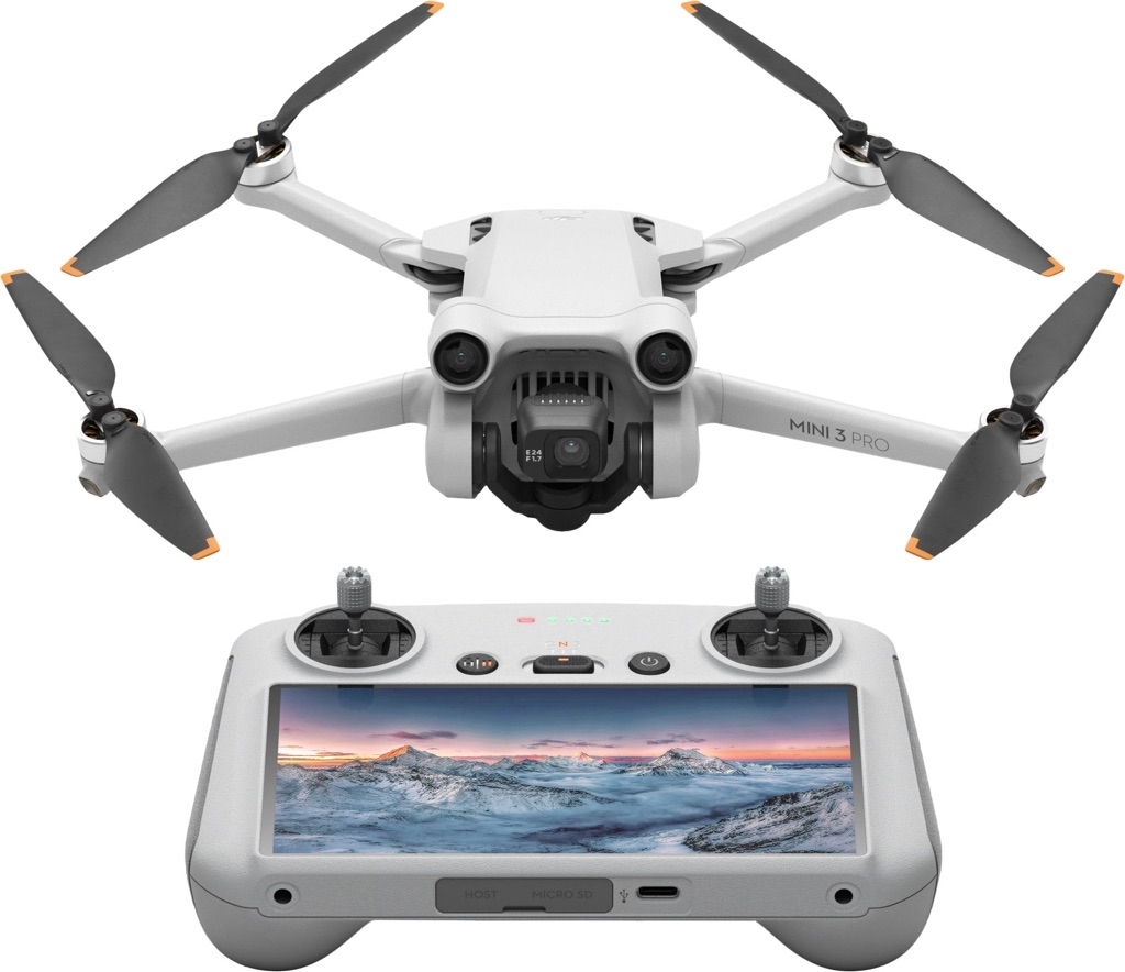 DJI Mini 3 Pro Drone and Remote Control with Built-in Screen (DJI RC) Gray CP.MA.00000492.01 - $729