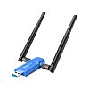 Nineplus Wi-Fi 6 1800Mbps 802.11ax USB 3.0 Dual Band WPA3 Wireless Adapter with Dual Antenna for Win11/10 + Free Shipping w/ Prime $7.99