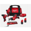 Milwaukee M12 4-Tool Combo Kit 3494-24 Subcompact Brushless With 2- Batteries, Charger, Contractor Bag + Free Shipping w/  Prime $219.99