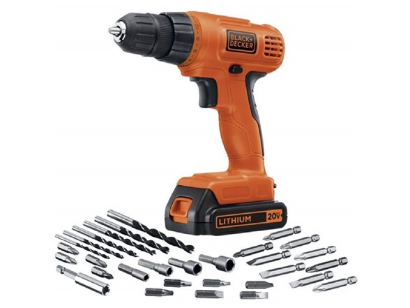 Amazon Prime Members Only - Black and Decker 20V Max Lithium Ion Drill Driver + 30pc Accessory Kit, Battery, Charger $34.98