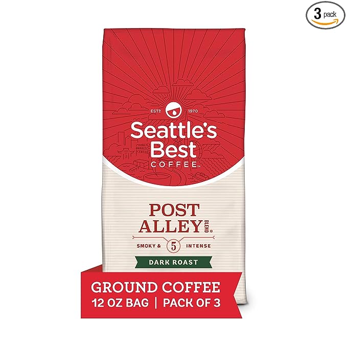 Seattle's Best Coffee Post Alley Blend Dark Roast Ground Coffee 12 Ounce Bags (Pack of 3) $10.54