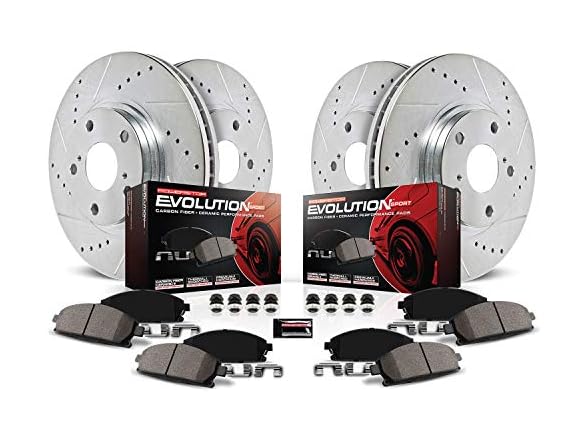 Power Stop K5369 Front and Rear Z23 Drilled & Slotted Brake Rotors Kit With Carbon Fiber Ceramic Brake Pads For Select 2007-2013 Honda and Acura SUVs $260.05