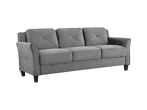 Lifestyle Solutions Collection Grayson Micro-Fabric Sofa, Dark Grey $209.16
