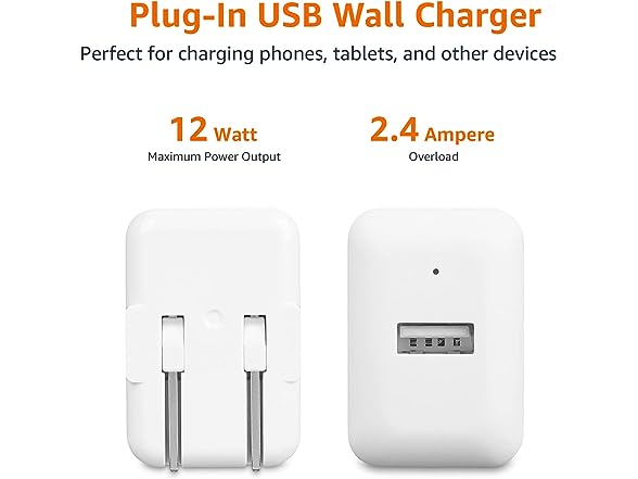 2-Pack AmazonBasics 12W USB-A Folding Plug Wall Charger $3.99
