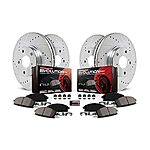Power Stop K5369 Front and Rear Z23 Drilled &amp; Slotted Brake Rotors Kit With Carbon Fiber Ceramic Brake Pads For Select 2007-2013 Honda and Acura SUVs $260.05
