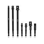 NEIKO 00254A Impact Socket Adapter and Magnetic Bit Holder, 7-Piece Set, 1/4&quot; Hex Shank with 1/4, 3/8, 1/2-Inch Drive, Socket Adapter Extension Set 6&quot; Long, Cr-V Steel $11.6