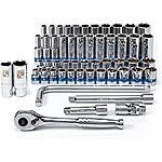 Amazon Prime Exclusive NEIKO 02513A 3/8-Inch-Drive Ratchet and Socket Set, 53-Piece Standard and Deep SAE Sizes 5/16&quot; to 7/8&quot;, Metric Sizes 8 mm to 19 mm with Case $78.19
