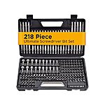 Woot! Appsclusive Jackson Palmer 218 Piece Ultimate Screwdriver Bit Set With Slotted, Philips, Nutdrivers, Hex, Torx, Security, Square, Pozi, Hard Case $19.99