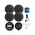 Infinity Milennia PRV90 Bluetooth Marine Stereo Media Receiver Bundle - 3.5&quot; Full Range All Weather Boat Speakers w/Wire (Qty 4), Cover, USB/AUX Adapter, Antenna w/Extension $89.99