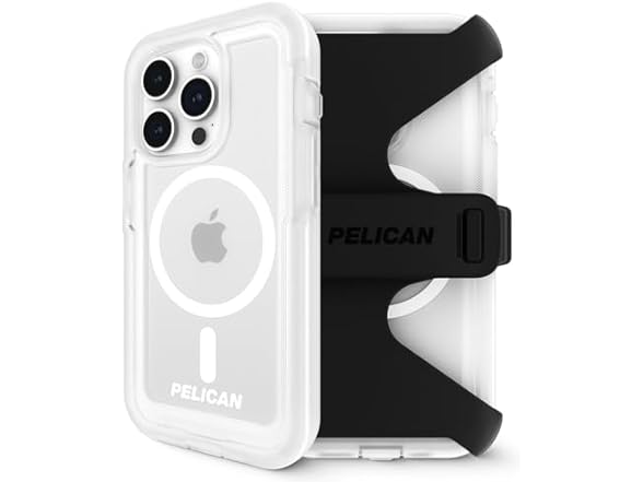 Woot! Appsclusive Pelican Voyager Case For iPhone 15, 15 Pro, 15 Pro Max Magsafe Charging Phone Case with Belt Holster Kickstand [18ft Military Grade Drop Protection] $9.99