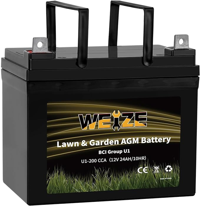 Weize Group U1 12V 24AH Lawn & Garden / Zero Turn Mower AGM Battery + Free Shipping $48.75