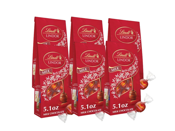 6-Pack 5.1oz (30.6 Ounces Total) Lindt Lindor Truffles, Milk Chocolate Candy With Smooth, Melting Truffle Center $10.99