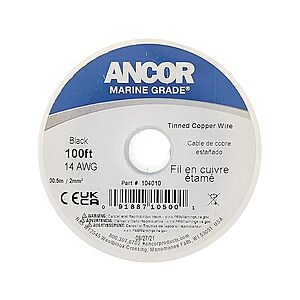 Ancor 104099 Marine Grade Electrical Primary Tinned Copper Boat Wiring (14-Gauge, Black, 1000-Feet) $  61.99