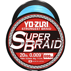 600-Yd Yo-Zuri SuperBraid Braided Fishing Line (20-lb, Blue) $14.70 + Free S&H