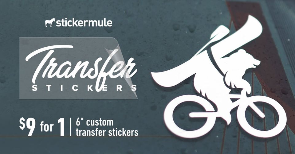 Single quantity transfer stickers @ Sticker Mule $9