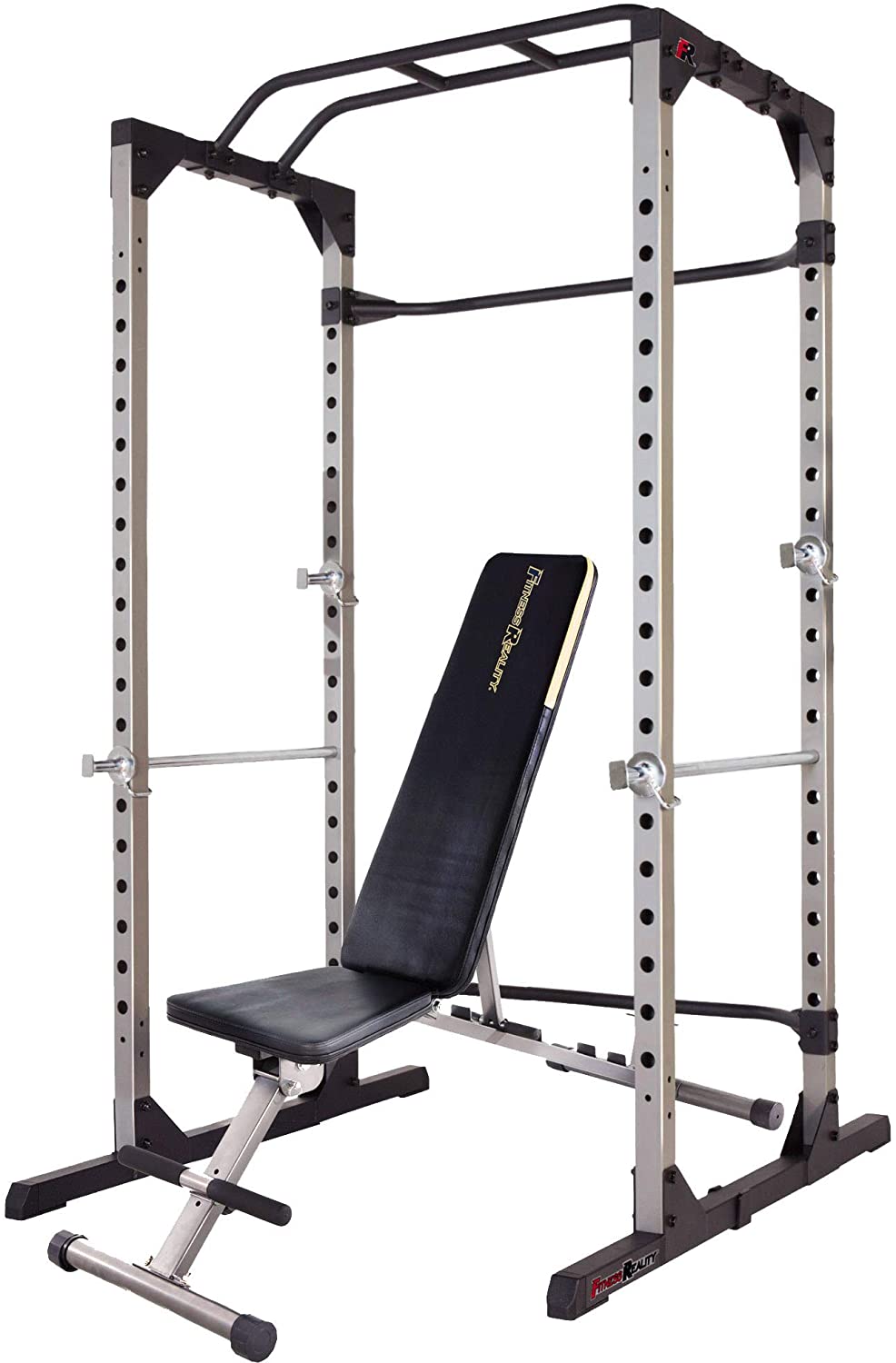 Fitness Reality 810xlt Super Max Power Cage Squat Rack W Adjustible Weight Bench Combo 800 Lbs