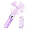 3-Speed FrSara Mini Portable Handheld Rechargeable Fan w/ 2000mAh Power Bank (Purple) $5 + Free Shipping w/ Prime or on $35+