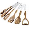 6-Piece ROSOS Acacia Wooden Utensil Set (Black or White) $10.99 + Free Shipping w/ Prime or on $35+