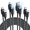 4-Pack 60W LISEN Charging Cables w/ USB-C &amp;amp; Lightning (2x 6.6' + 2x 1.3') $6.99 + Free Shipping w/ Prime or on $35+
