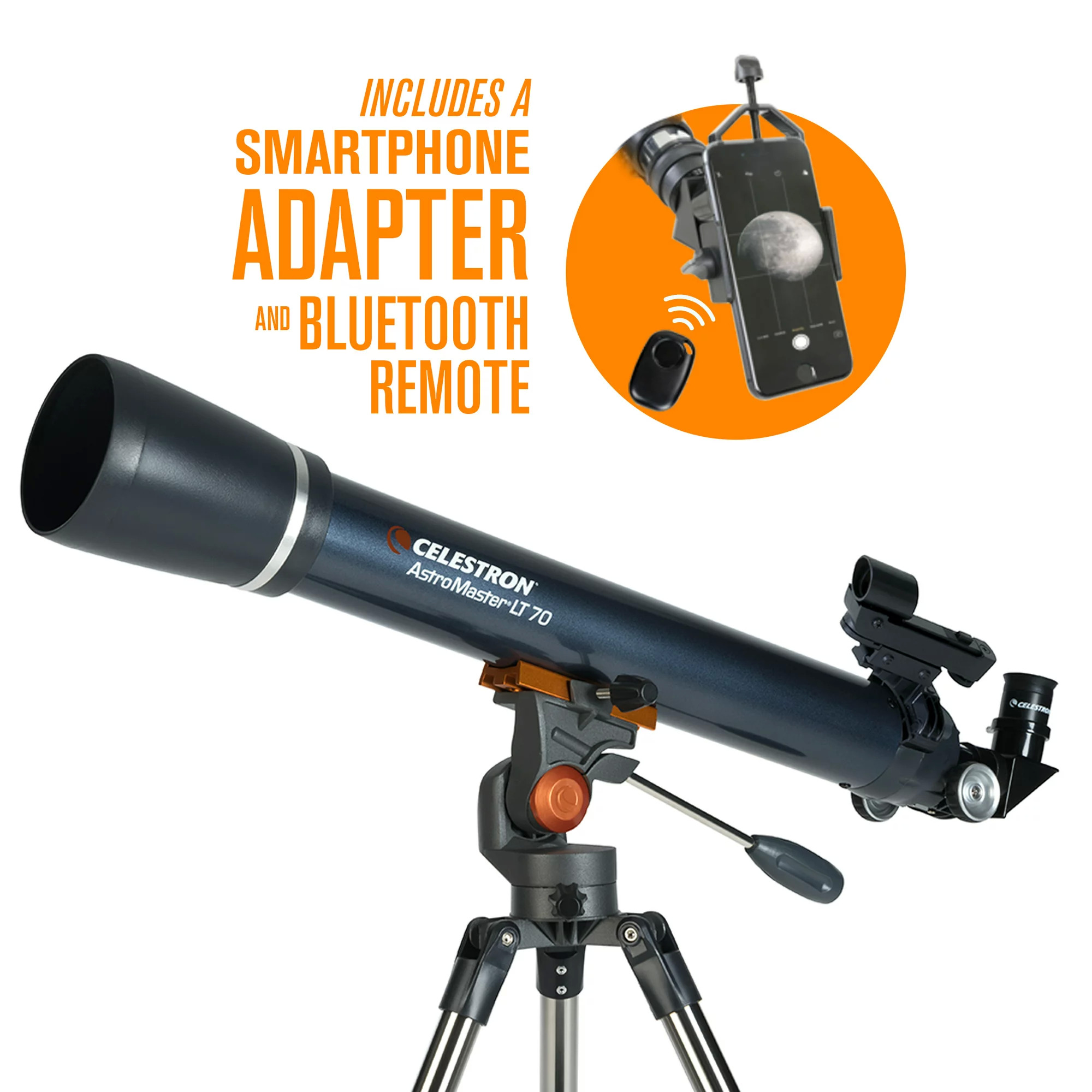 Celestron AstroMaster 70AZ LT Refractor Telescope Kit w/ Smartphone Adapter $68 + Free Shipping