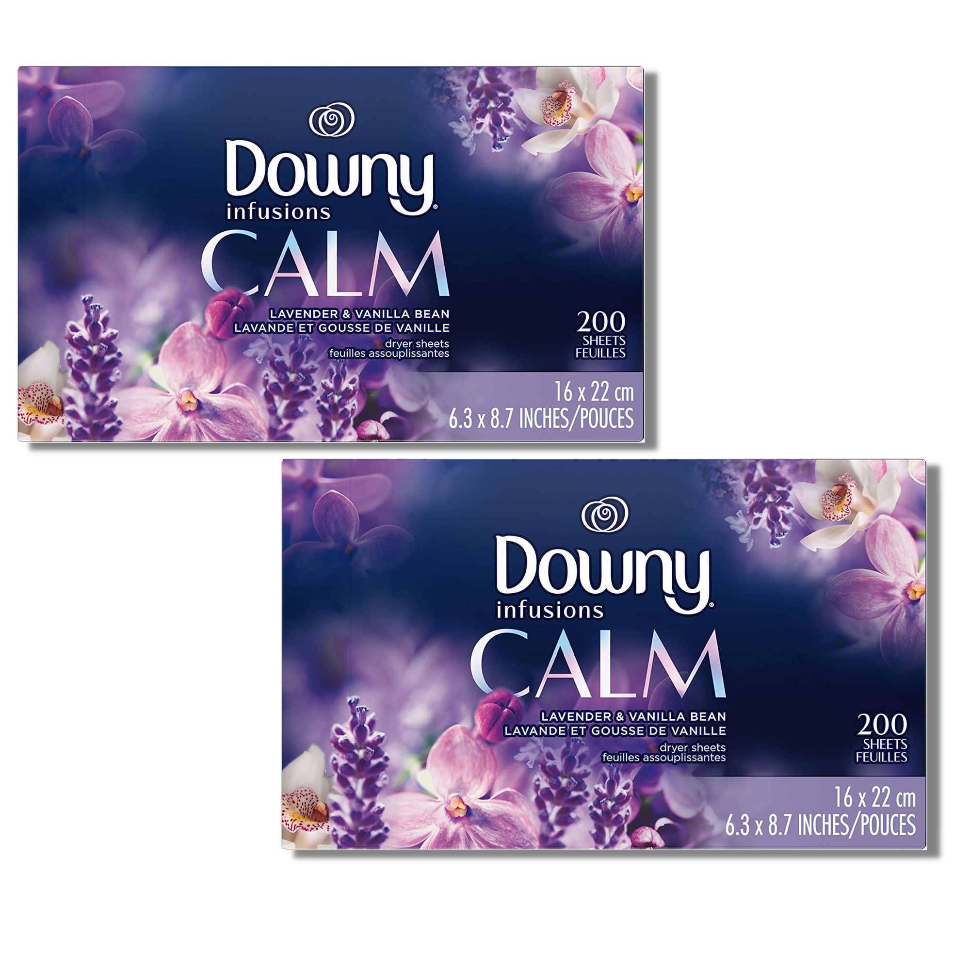 200Ct Downy Infusions Calm Scent Dryer Sheets Laundry Fabric Softener