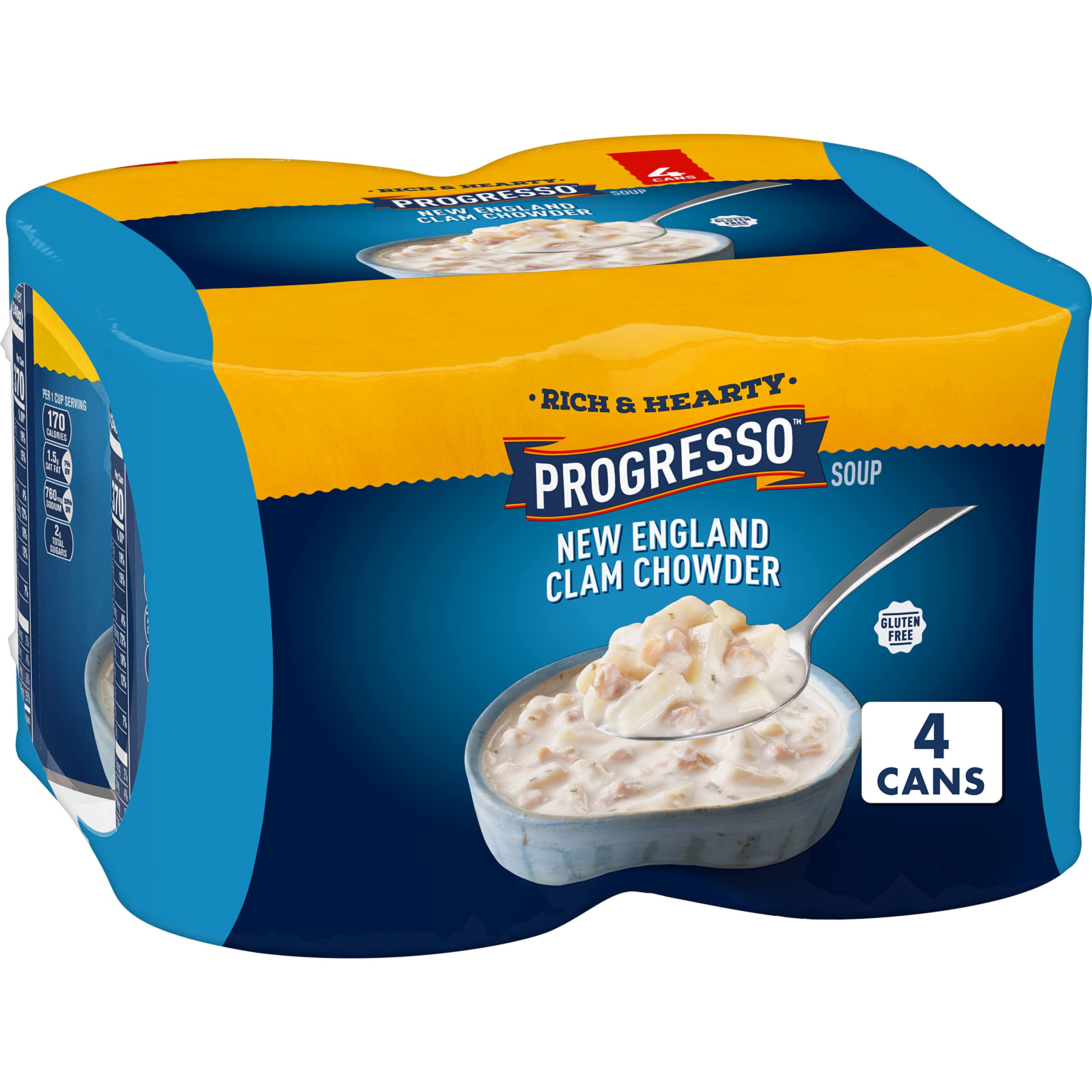 4-Pack 18.5-Oz Progresso Rich & Hearty, New England Clam Chowder Soup $6.55 ($1.60 each) w/ S&S + Free Shipping w/ Prime or $25+