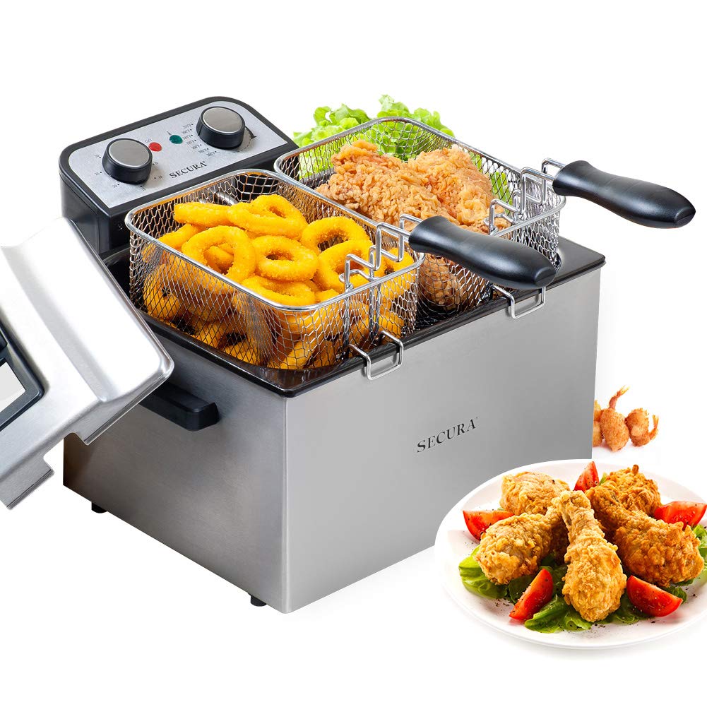 4.2-Qt Secura 1800W Electric Deep Fryer w/ Timer, 3-Baskets & Removeable Oil Tank $40 + Free Shipping w/ Prime