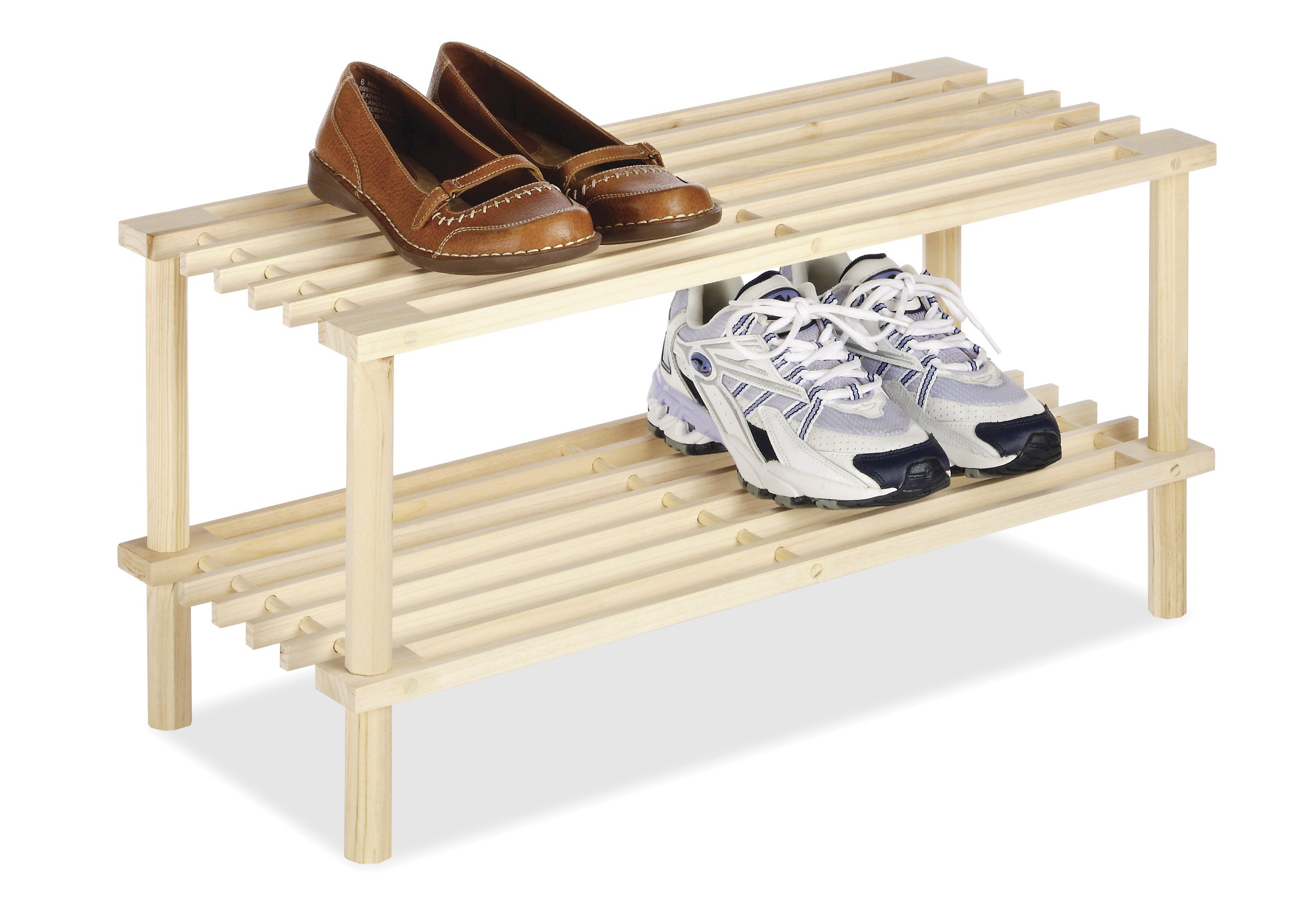 2-Tier Whitmor Wooden Shoe Shelf (Natural) $7.55 + Free Shipping w/ Prime or $25+