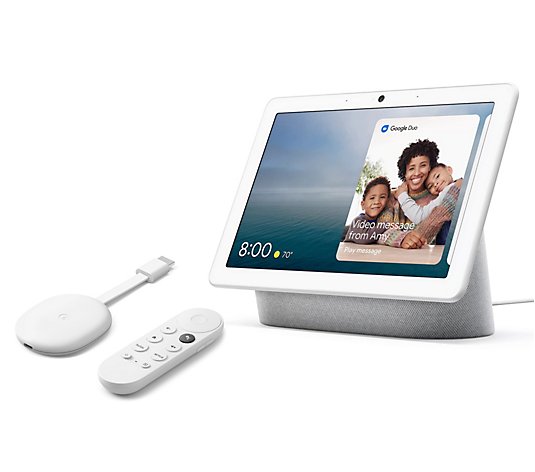 Google Nest Hub Max Smart Display & Chromecast HD w/ Google TV Bundle $140 + Free Shipping