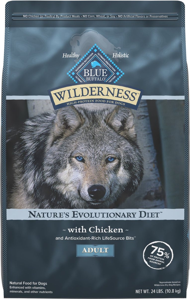 50% off First Autoship on Blue Buffalo Wilderness Dog & Cat Food: 24-lbs Adult Dry Dog Food (Chicken) $33.40, 24-Pack 5.5-Oz Grain-Free Adult Wet Cat Food $20.56 + Free Shipping