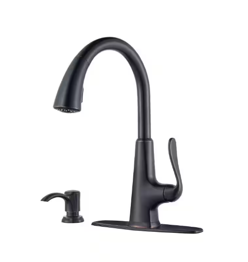 Pfister Pasadena Single-Handle Pull-Down Sprayer Kitchen Faucet w/ Soap Dispenser (Tuscan Bronze) $58.70 + Free Shipping