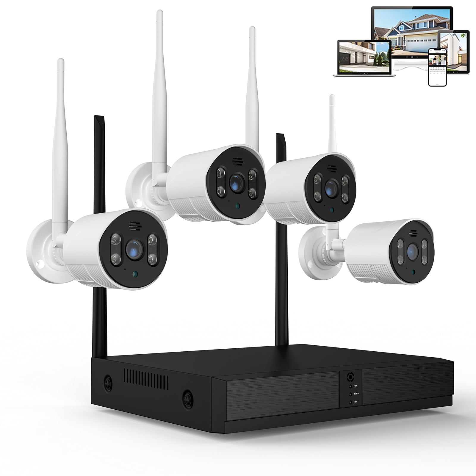 TopVision 8-Channel 3MP NVR w/ 4 Wired 1080P HD Waterproof Security Cameras w/ Color Night Vision (White) $99 + Free Shipping