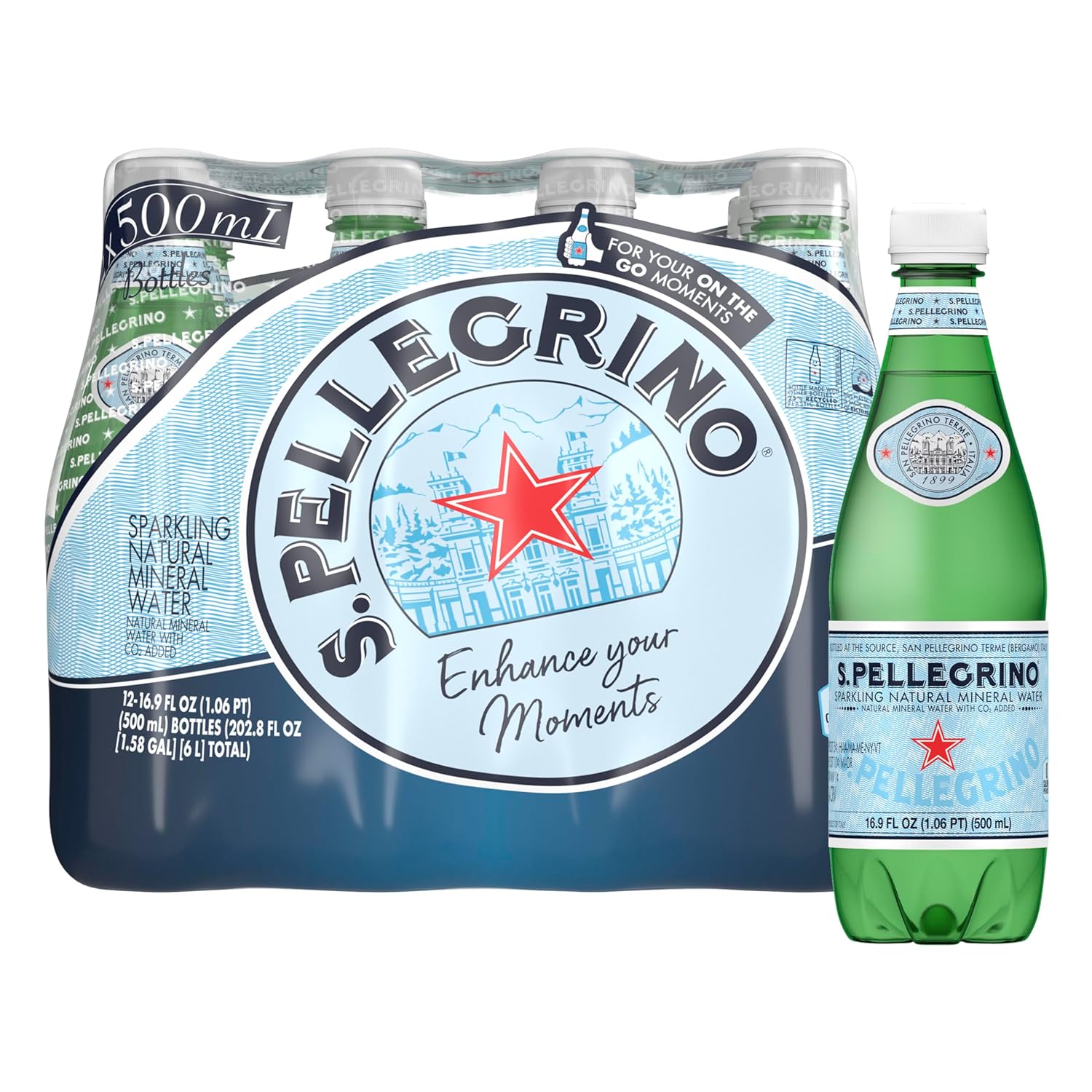 12-Pack 16.9-Oz S.Pellegrino Sparkling Natural Mineral Water 5 for $39.30 ($7.85 each) w/ S&S + Free Shipping