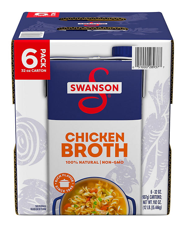 Sam's Club 6Pack 32Oz Swanson Chicken Broth 8.90 + Free Shipping w/ Plus