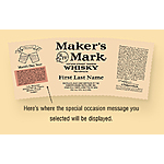 Maker's Mark Personalized Label for 750mL Bottle Free + Free Shipping